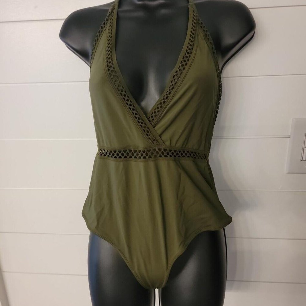 Olive Green One Piece Swimsuit
